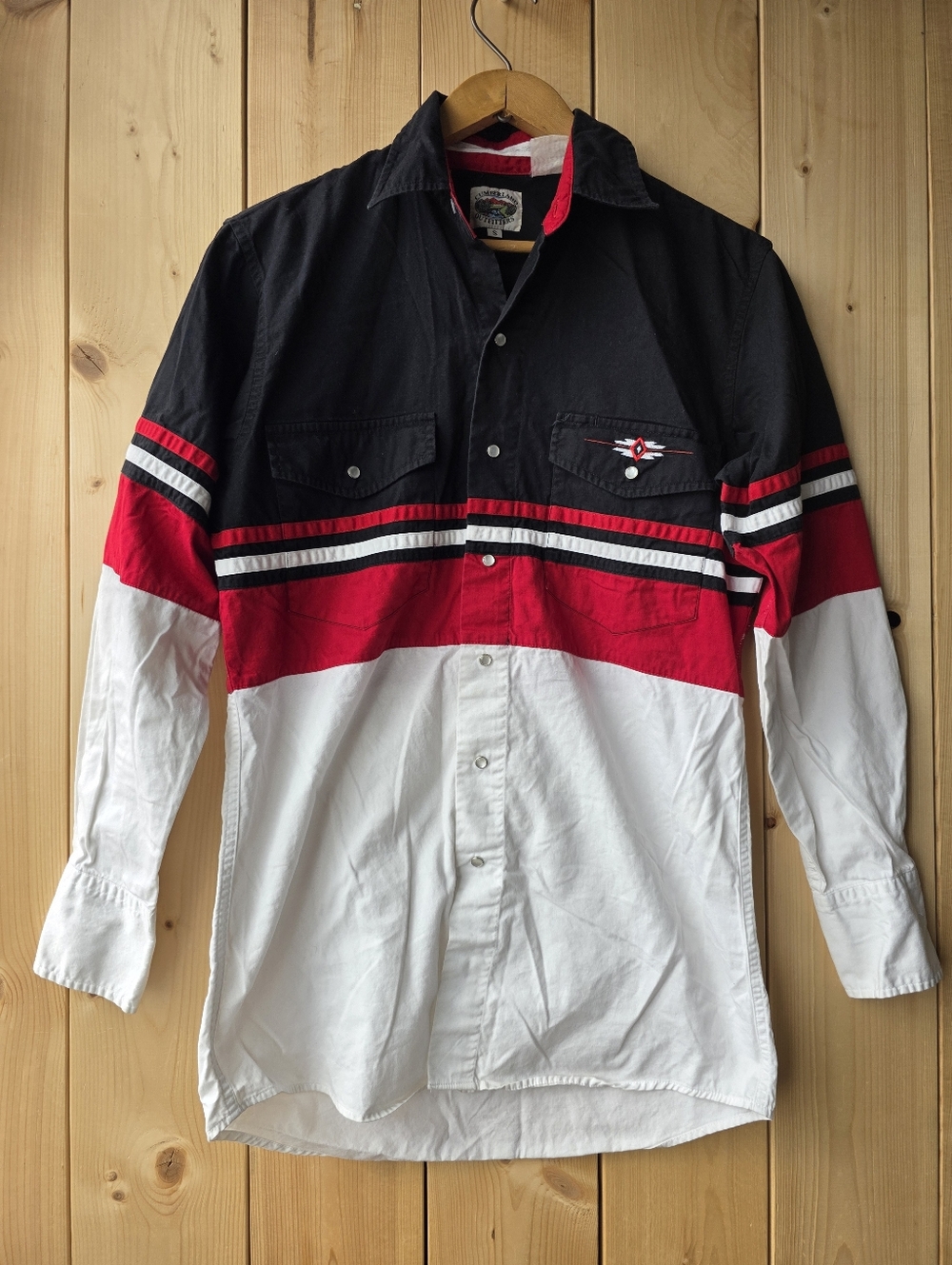 Vintage Cumberland Outfitters Pearl Snap Aztec Long Sleeve Western Shirt Small